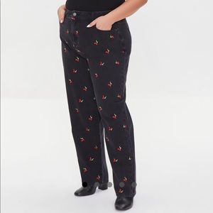 NWT Black Cherry Embroidered Jeans